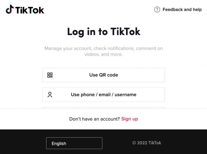 Σύνδεση Tiktok